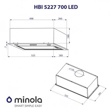 Вытяжка Minola HBI 5227 IV 700 LED