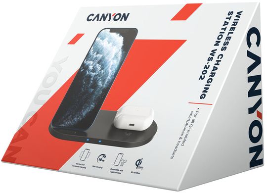 Бездротовий зарядний пристрій Canyon WS-202 (CNS-WCS202B)