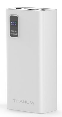 Универсальная мобильная батарея Titanum 728S 30000mAh 22.5W White