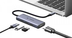 USB-хаб UGREEN CM500 4-in-1 USB Type-C to 3xUSB 3.0 + HDMI Multifunction Adapter Space Gray (50629)