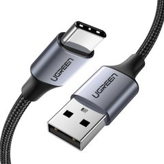 Кабель UGREEN US288 USB 2.0 to USB Type-C Cable Nickel Plating Aluminum Braid 3A 3m Black (60408)