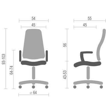 Офісне крісло для персоналу Аклас Арси WT TILT Сірий (10839)