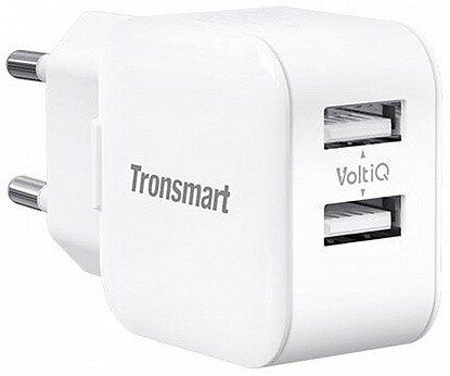 Мережевий зарядний пристрій Tronsmart W02 Dual Port USB Wall Charger White