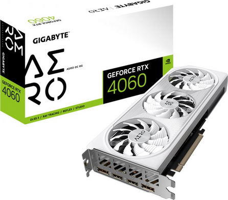 Відеокарта Gigabyte GeForce RTX 4060 AERO OC 8G (GV-N4060AERO OC-8GD)
