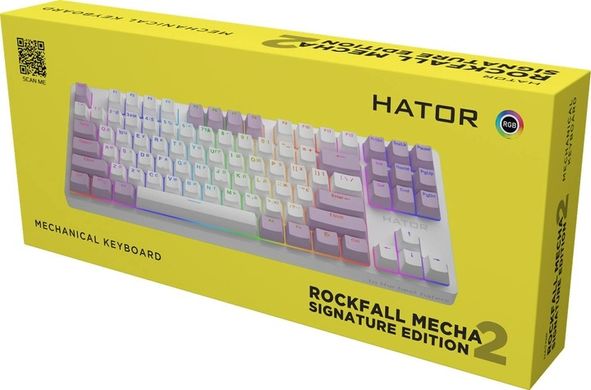 Клавіатура HATOR Rockfall 2 Mecha Signature Edition White/White/Lilac (HTK-521-WWL)