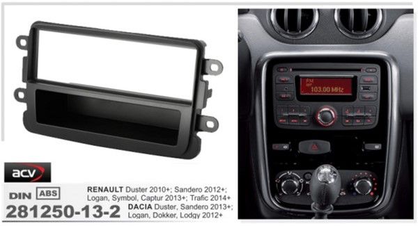 Переходная рамка ACV 281250-13-2 Dacia Duster Facelift 10/2013-./Dokker,Lodgy 06/2012-> black