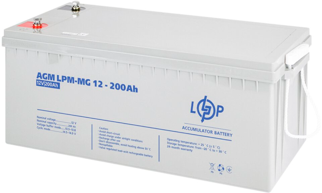 Акумулятор для ДБЖ LogicPower LPM-MG 12V - 200 Ah (3875)