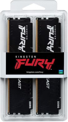 Оперативна пам'ять Kingston FURY 32 GB (2x16GB) DDR5 6000 MHz Beast Black (KF560C30BBK2-32)