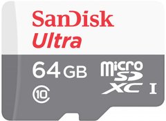 Карта памяти SanDisk microSDXC (UHS-1) Ultra 64Gb class 10 A1 (SDSQUNR-064G-GN3MN)