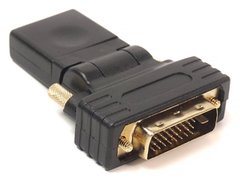 Переходник PowerPlant HDMI AF - DVI (24+1) AM, 360 градусів