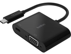 Переходник Belkin USB-C - VGA 60W PD Black (AVC001BTBK)