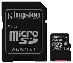 Карта памяти Micro SDHC Kingston 64GB C10 UHS-I Canvas 80MB/s + adapter