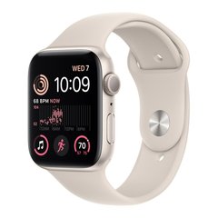 Apple Watch SE 2 GPS 44mm Starlight Aluminum Case with Starlight Sport Band M/L (MNTE3)