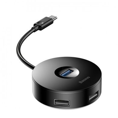 Хаб USB Baseus Round Box USB Type-C — USB 3.0/3 x USB 2.0/microUSB Black (CAHUB-G01)