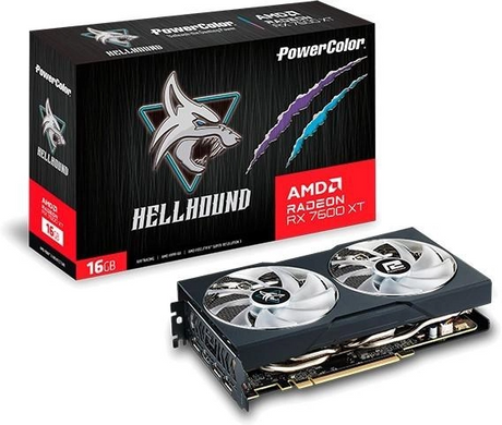 Видеокарта PowerColor Radeon RX 7600 XT 16 GB Hellhound (RX 7600 XT 16G-L/OC)