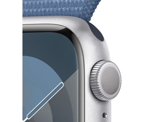 Apple Watch Series 9 GPS 41mm Silver Aluminium Case with Winter Blue Sport Loop (MR923QP/A)