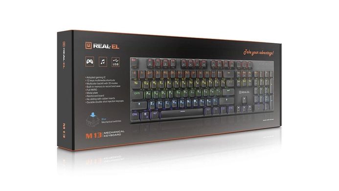 Клавиатура REAL-EL M 13 Grey