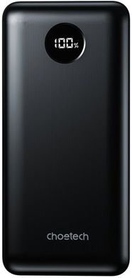 УМБ Choetech 20000mAh, PD3.0 45W USB-C, QC3.0, 2хUSB-A 22.5W, Li-pol чорна