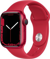 Смарт-годинник Apple Watch Series 7 GPS 41mm (PRODUCT)RED Aluminium Case with (PRODUCT)RED Sport Band (MKN23)