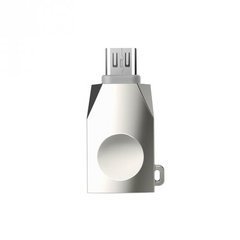 Адаптер Hoco UA10 MicroUSB to USB OTG Pearl Nickel