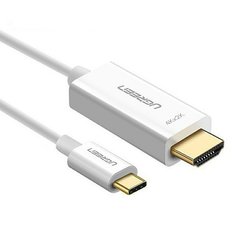 Кабель-Перехідник UGREEN USB Type C to HDMI Cable Male to Male ABS Case 1.5m MM121 Білий