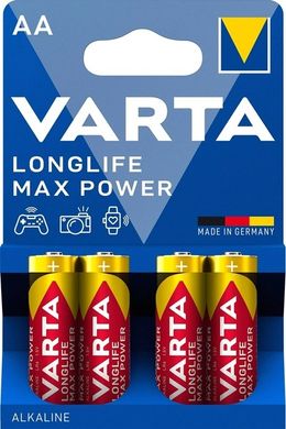 Батарейка VARTA LONGLIFE MAX POWER AA   BLI 4 ALKALINE
