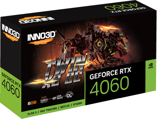 Відеокарта INNO3D GeForce RTX 4060 TWIN X2 OC (N40602-08D6X-173051N)