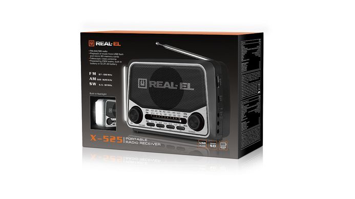 Портативний радіоприймач REAL-EL X-525 Grey