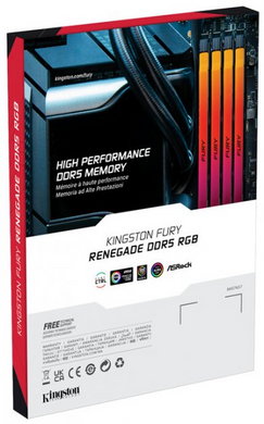 Оперативна пам'ять Kingston FURY 32 GB (2x16GB) DDR5 8000 MHz Renegade Silver/Black RGB (KF580C38RSAK2-32)
