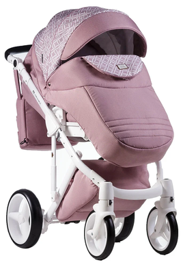 Детская коляска 2 в 1 Adamex Luciano jeans Q220 Pink (лён) -  Light-Pink (622622)