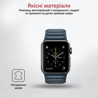 Ремінець шкіряний для Apple Watch Promate maglet-44.balticblue