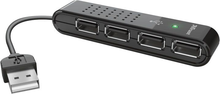 USB-хаб Trust Vecco 4 Port USB 2.0 Mini Hub Black (14591)