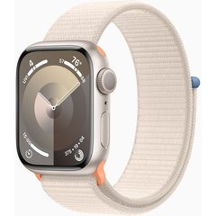 Apple Watch Series 9 GPS 41mm Starlight Aluminium Case with Starlight Sport Loop (MR8V3QP/A)
