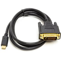 Кабель PowerPlant USB Type-C 3.1 - DVI (24 + 1) (M), 1 м