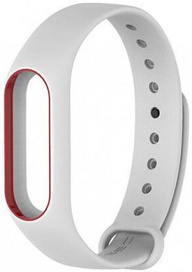 Ремінець UWatch Double Color Replacement Silicone Band For Xiaomi Mi Band 2 White/Red Line