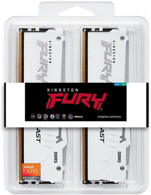 Оперативна пам'ять Kingston FURY 64 GB (2x32GB) DDR5 5600 MHz Beast RGB EXPO White (KF556C36BWEAK2-64)