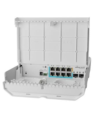 Комутатор MikroTik CSS610-1Gi-7R-2S+OUT 8xGE (7xPoE-in) 1xPassive PoE out 2xSFP+ (CSS610-1GI-7R-2S+OUT)