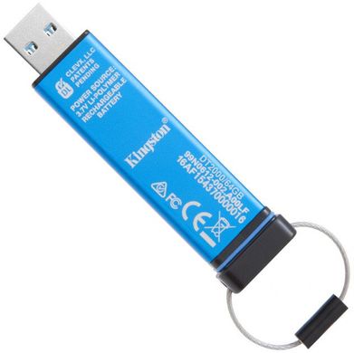 Флешка USB3.0 64GB Kingston DataTraveler 2000 Keypad 256bit AES Hardware Encrypted (DT2000/64GB)