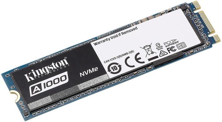 Накопичувач Kingston SSD A1000 960GB NVMe M.2 2280 PCIe 3.0 3D NAND TLC (SA1000M8/960G)