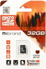 Карта пам'яті Mibrand microSDHC (UHS-1 U3) 32Gb class 10 (MICDHU3/32GB)