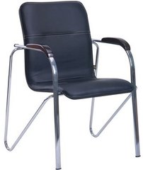 Офісне крісло AMF Самба Хром/шкірозамінник Чорний (12540)