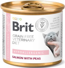 Вологий корм Brit VetDiets конс. для котів з харчовою алергією та непереносимістю інгредієнтів Кет Гіпоалергенік 200г (100709)