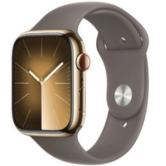 Apple Watch Series 9 GPS + Cellular 45mm Gold Stainless Steel Case with Clay Sport Band - S/M (MRMR3)