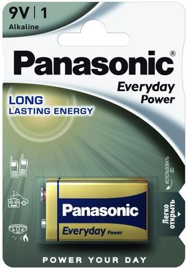 Батарейка Panasonic Everyday Power лужна 6LR61(6LF22, MN1604, MX1604) блістер 1 шт (6LR61REE/1B)