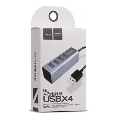 Хаб USB Hoco HB1 4 Port USB Gray