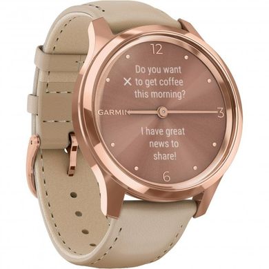 Смарт-часы Garmin vivomove Luxe Rose Gold Light Sand Leather (010-02241-21)
