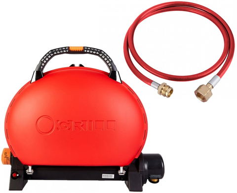 Портативний переносний газовий гриль O-GRILL 500 Red + шланг