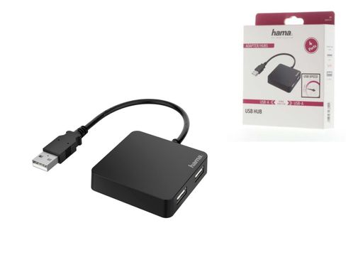 USB-хаб Hama 4 Ports USB 2.0 Black (00200121)