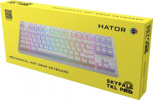 Клавіатура механічна Hator Skyfall 2 TKL PRO orange (HTK-751) white
