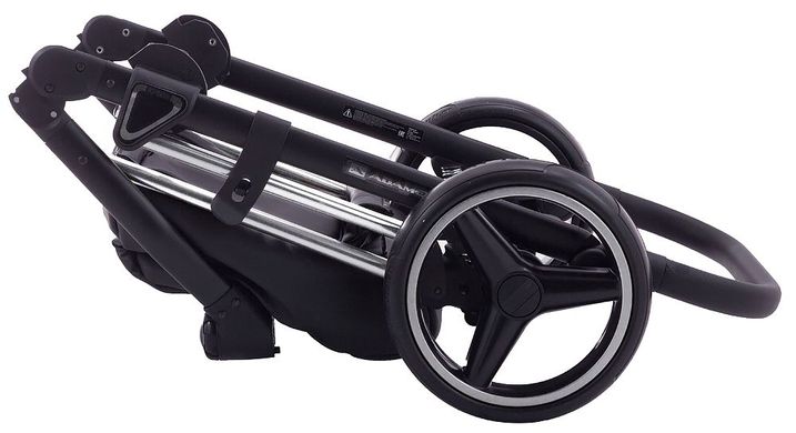 Детская коляска 2 в 1 Adamex Mimi Polar (Chrome) кожа 100% CR308 капучино
